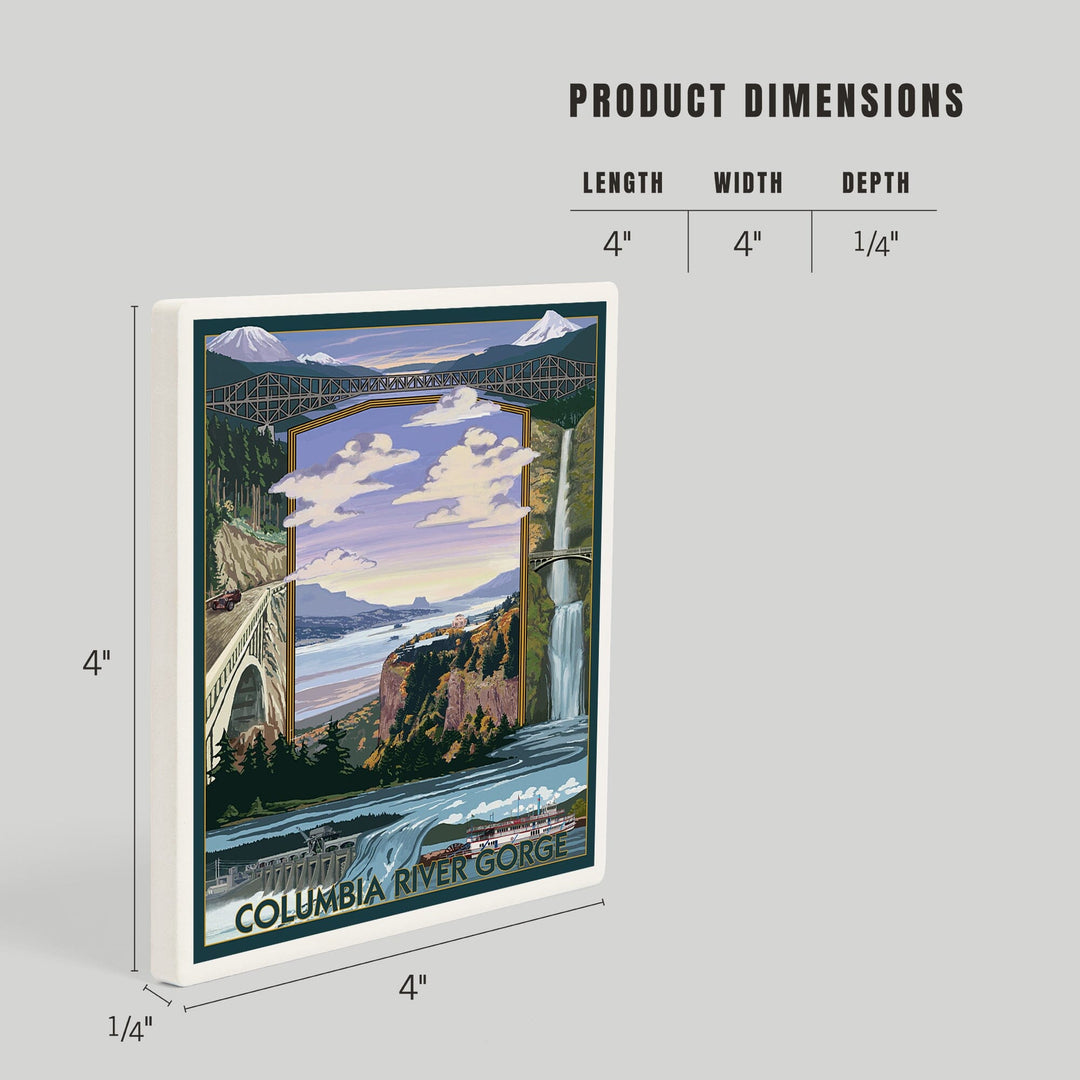 Columbia River Gorge Views, Coasters Coasters Lantern Press 