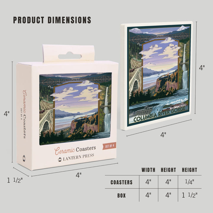 Columbia River Gorge Views, Coasters Coasters Lantern Press 