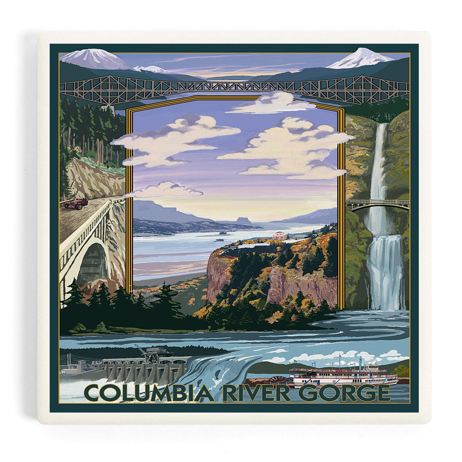 Columbia River Gorge Views, Coasters Coasters Lantern Press 
