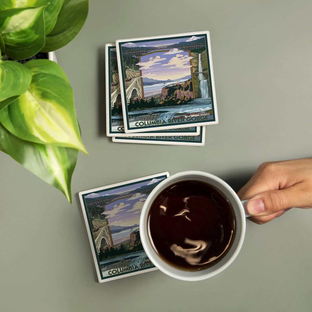 Columbia River Gorge Views, Coasters Coasters Lantern Press 