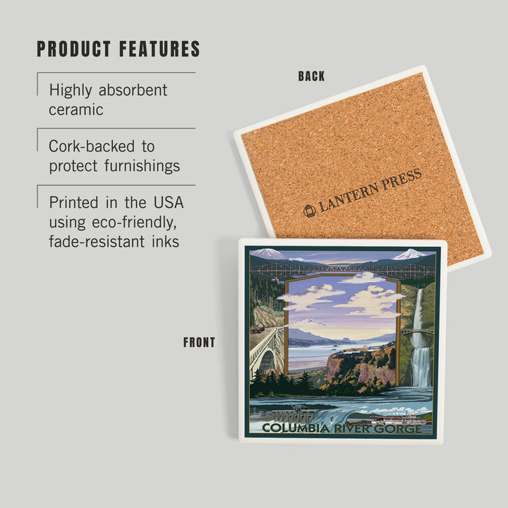 Columbia River Gorge Views, Coasters Coasters Lantern Press 