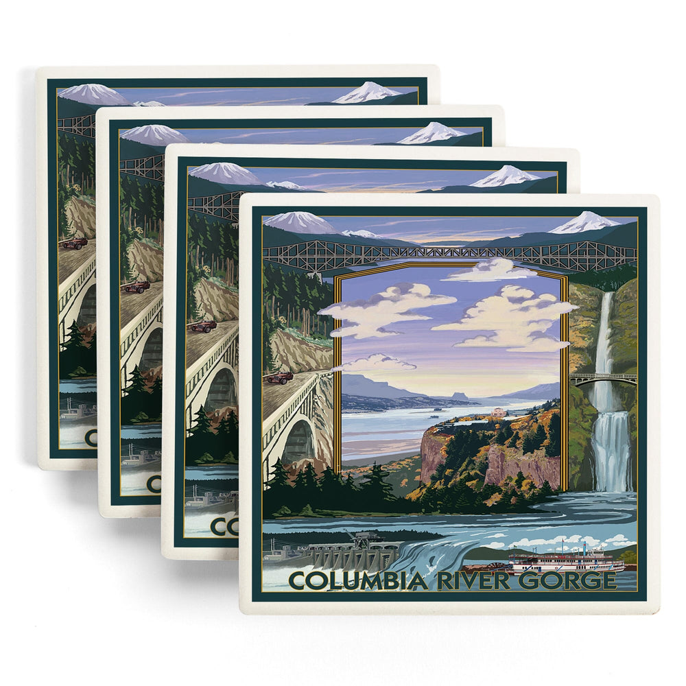 Columbia River Gorge Views, Coasters Coasters Lantern Press 