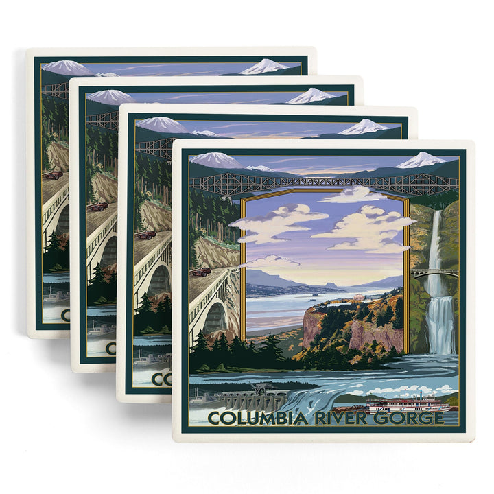 Columbia River Gorge Views, Coasters Coasters Lantern Press 