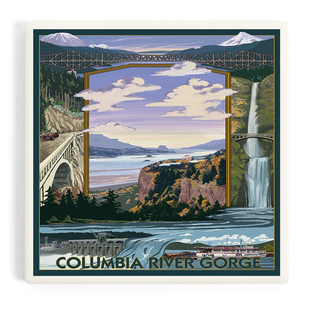 Columbia River Gorge Views, Coasters Coasters Lantern Press Coaster 