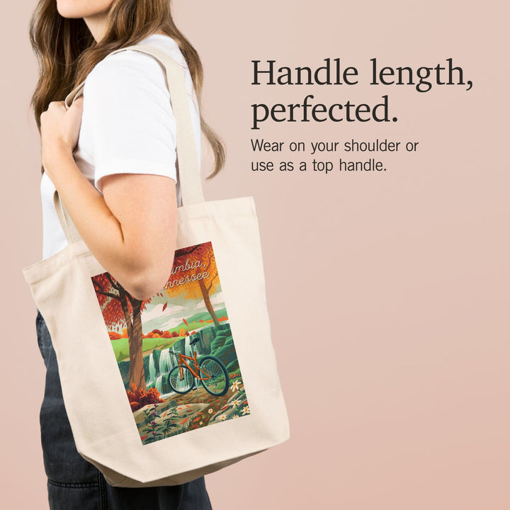 Columbia, Tennessee, Off To Wander, Cycling with Hills, Tote Bag Totes Lantern Press 