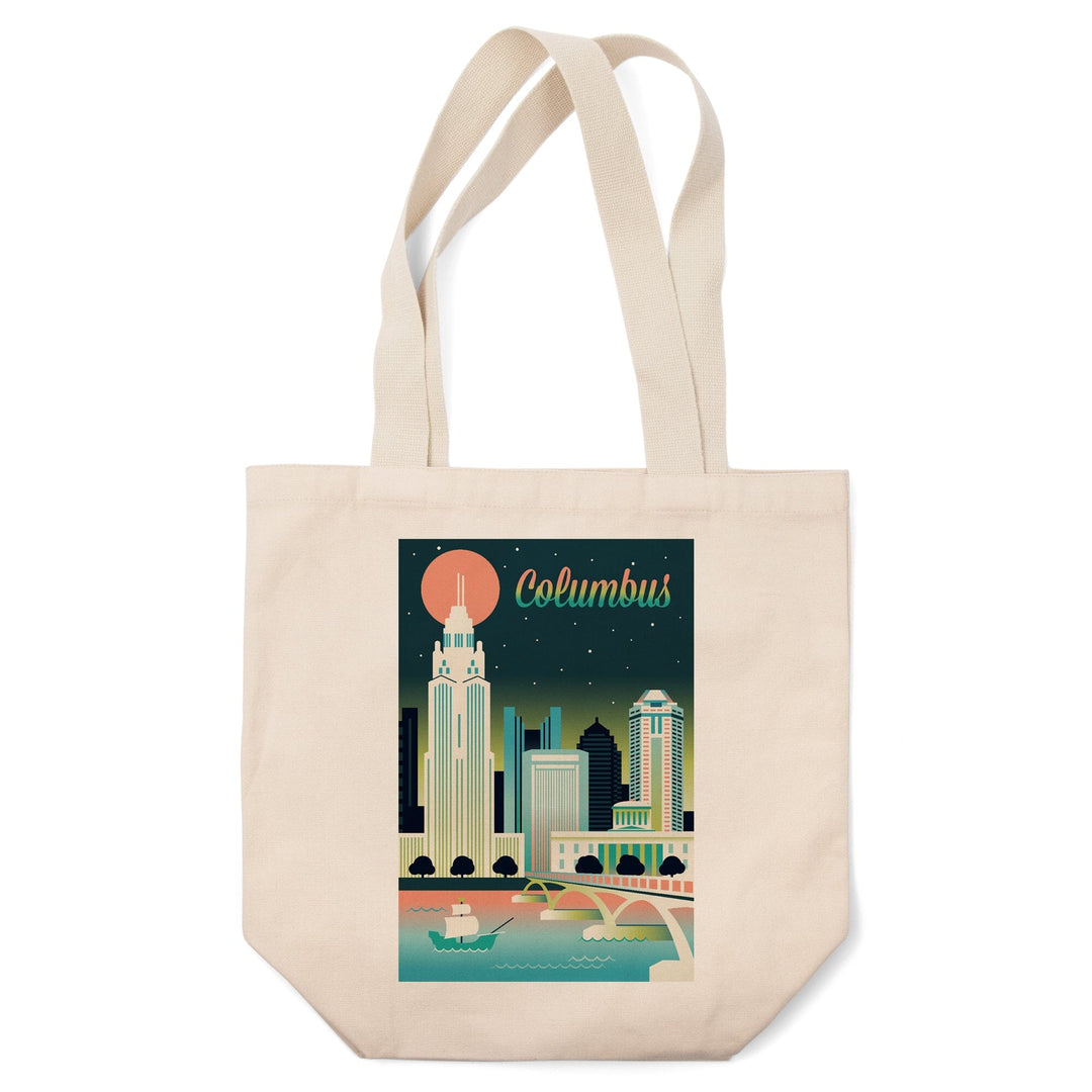 Columbus, Ohio, Retro Skyline Chromatic Series, Tote Bag Totes Lantern Press 