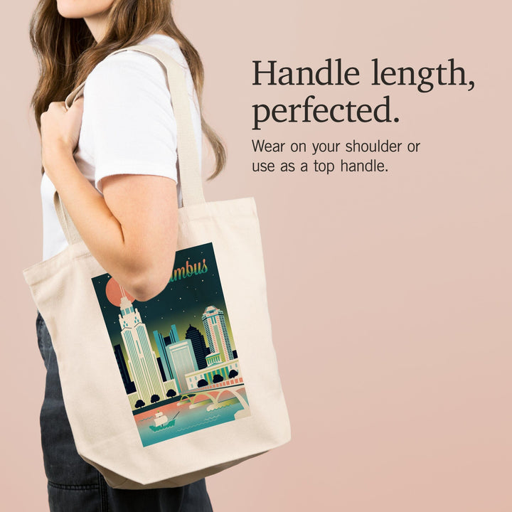 Columbus, Ohio, Retro Skyline Chromatic Series, Tote Bag Totes Lantern Press 