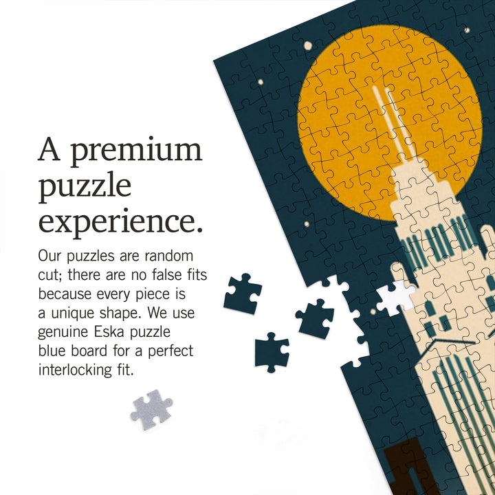 Columbus, Ohio, Retro Skyline Series, Jigsaw Puzzle Puzzle Lantern Press 