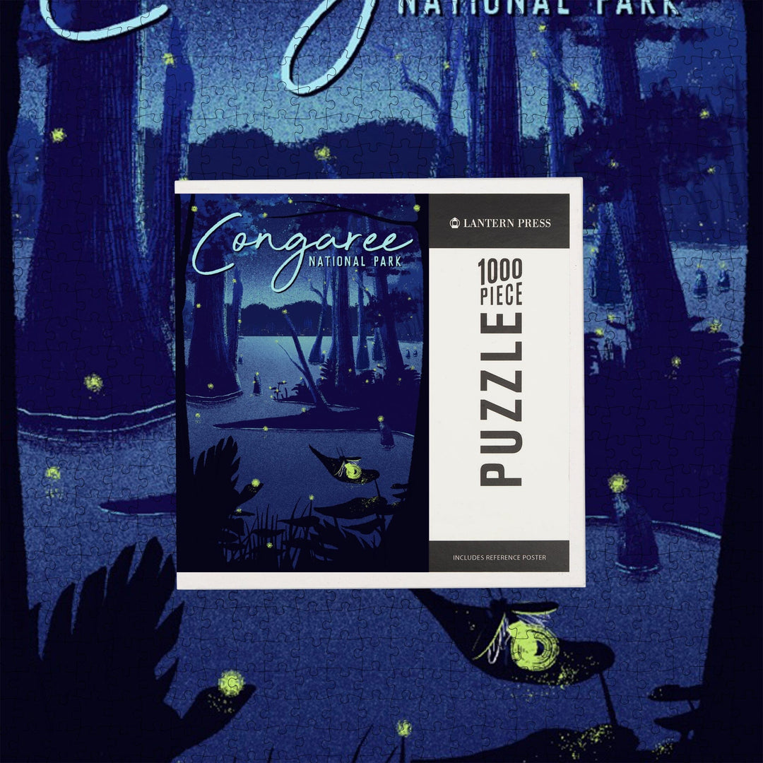 Congaree National Park, South Carolina, Fireflies, Jigsaw Puzzle Puzzle Lantern Press 
