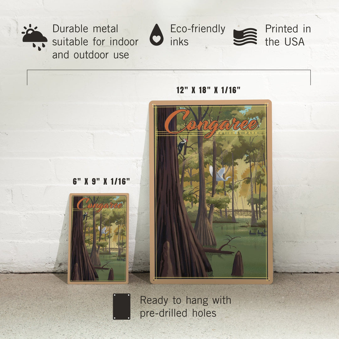 Congaree National Park, South Carolina, Lithograph National Park Series, Metal Signs Metal Lantern Press 