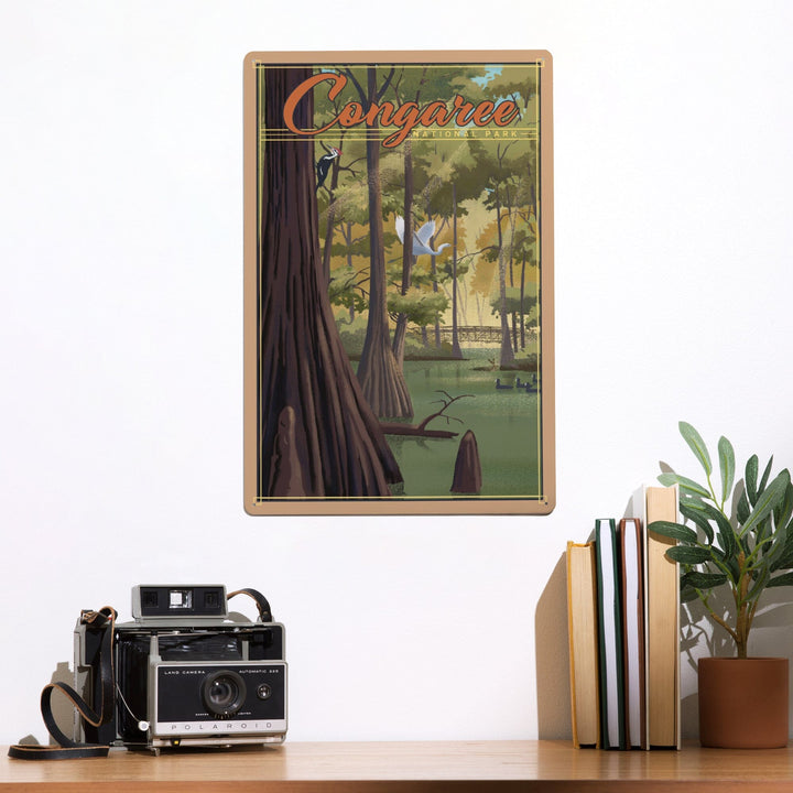 Congaree National Park, South Carolina, Lithograph National Park Series, Metal Signs Metal Lantern Press 