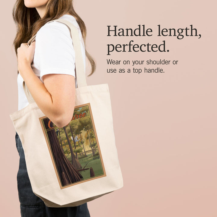 Congaree National Park, South Carolina, Lithograph National Park Series, Tote Bag Totes Lantern Press 