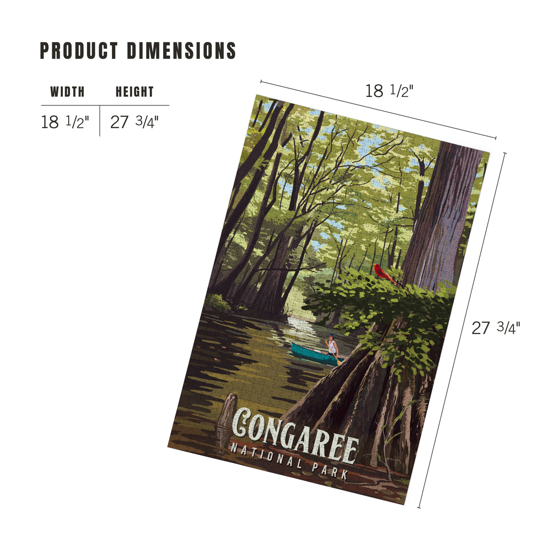 Congaree National Park, South Carolina, Painterly National Park Series, Jigsaw Puzzle Puzzle Lantern Press 