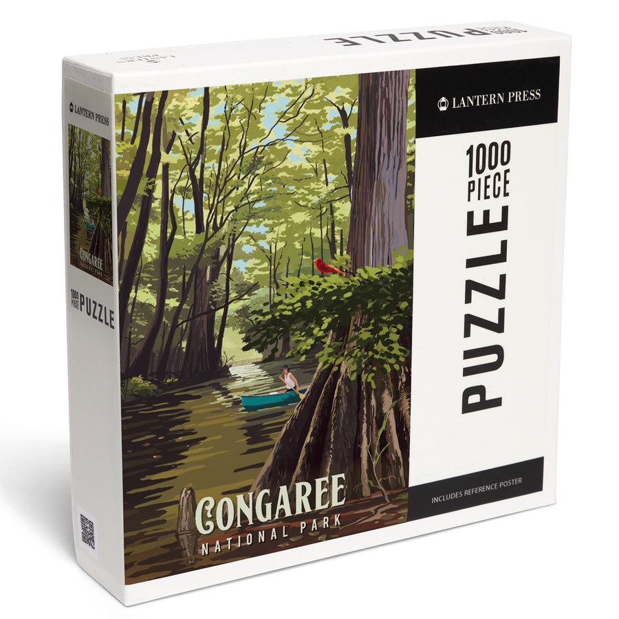 Congaree National Park, South Carolina, Painterly National Park Series, Jigsaw Puzzle Puzzle Lantern Press 