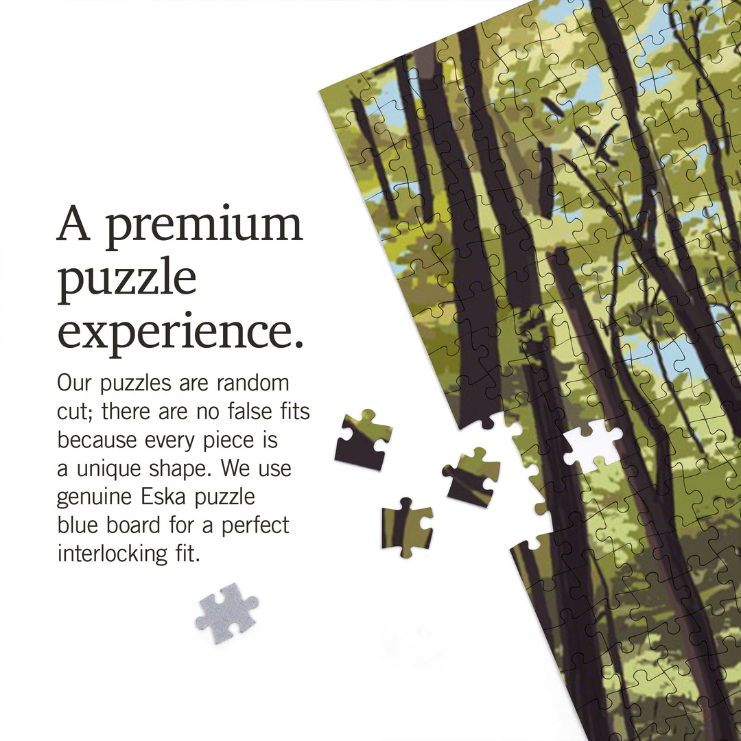 Congaree National Park, South Carolina, Painterly National Park Series, Jigsaw Puzzle Puzzle Lantern Press 
