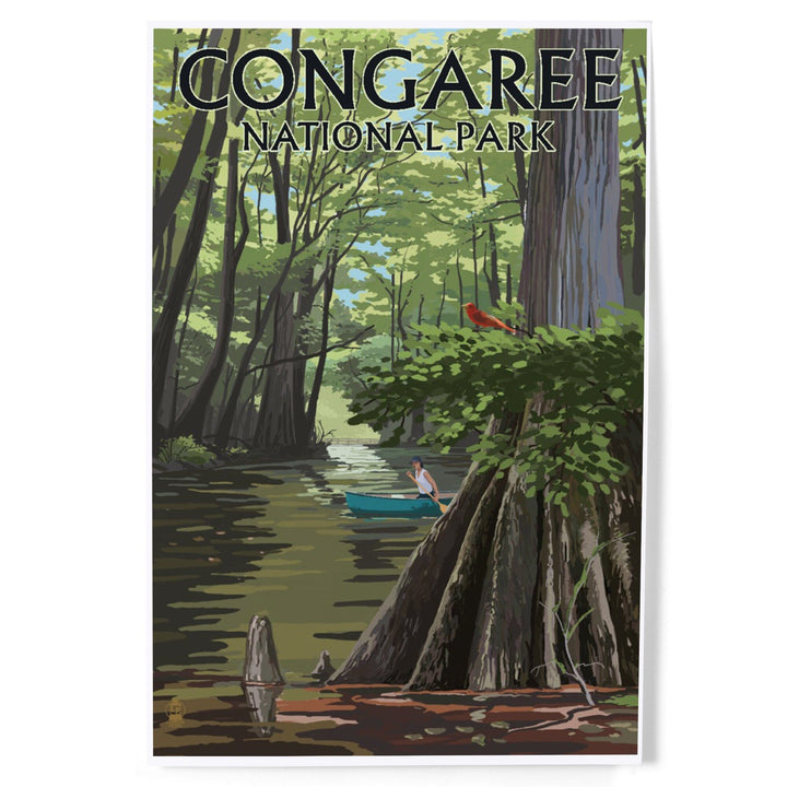 Congaree National Park, South Carolina, River View, Painterly Series, Art & Giclee Prints Art Lantern Press 