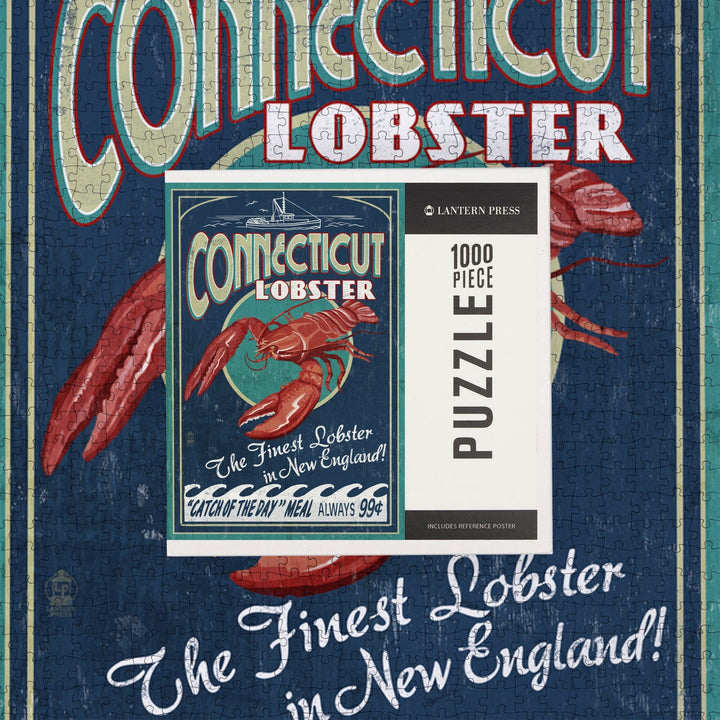 Connecticut, Lobster Shack Vintage Sign, Jigsaw Puzzle Puzzle Lantern Press 