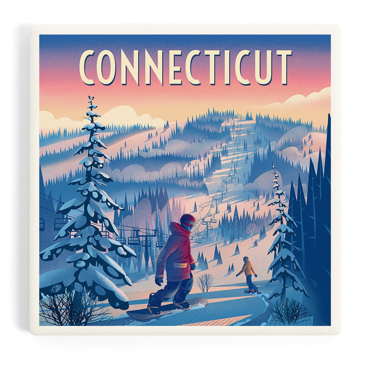 Connecticut, Shred the Gnar, Snowboarding, Coasters Coasters Lantern Press 