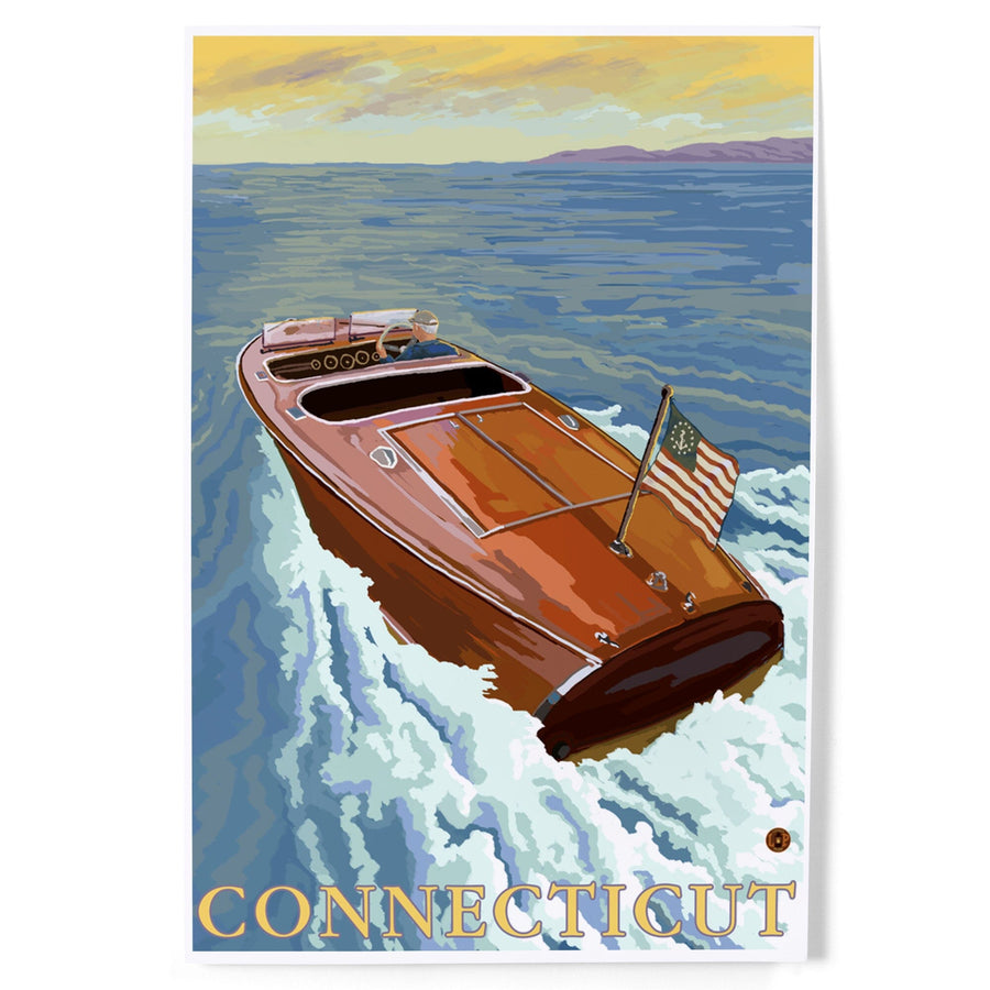 Connecticut, Wooden Boat, Art & Giclee Prints Art Lantern Press 
