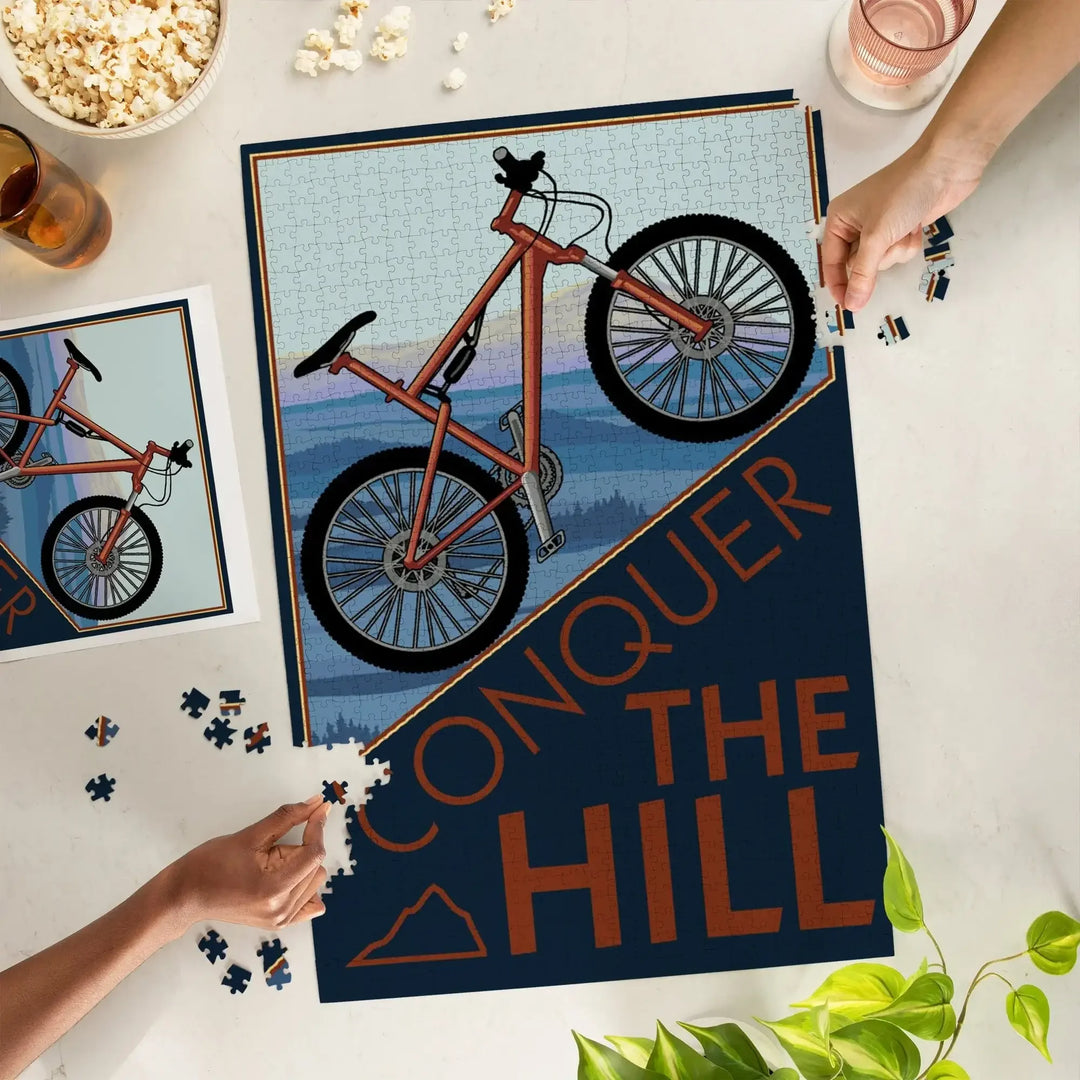 Conquer the Hill, Mountain Bike, 1000 piece jigsaw puzzle