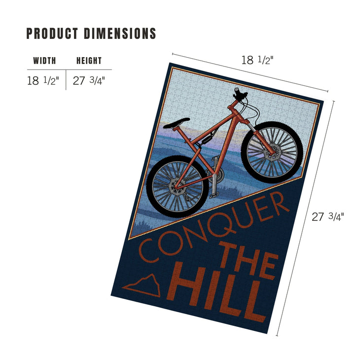 Conquer the Hill, Mountain Bike, Jigsaw Puzzle Puzzle Lantern Press 