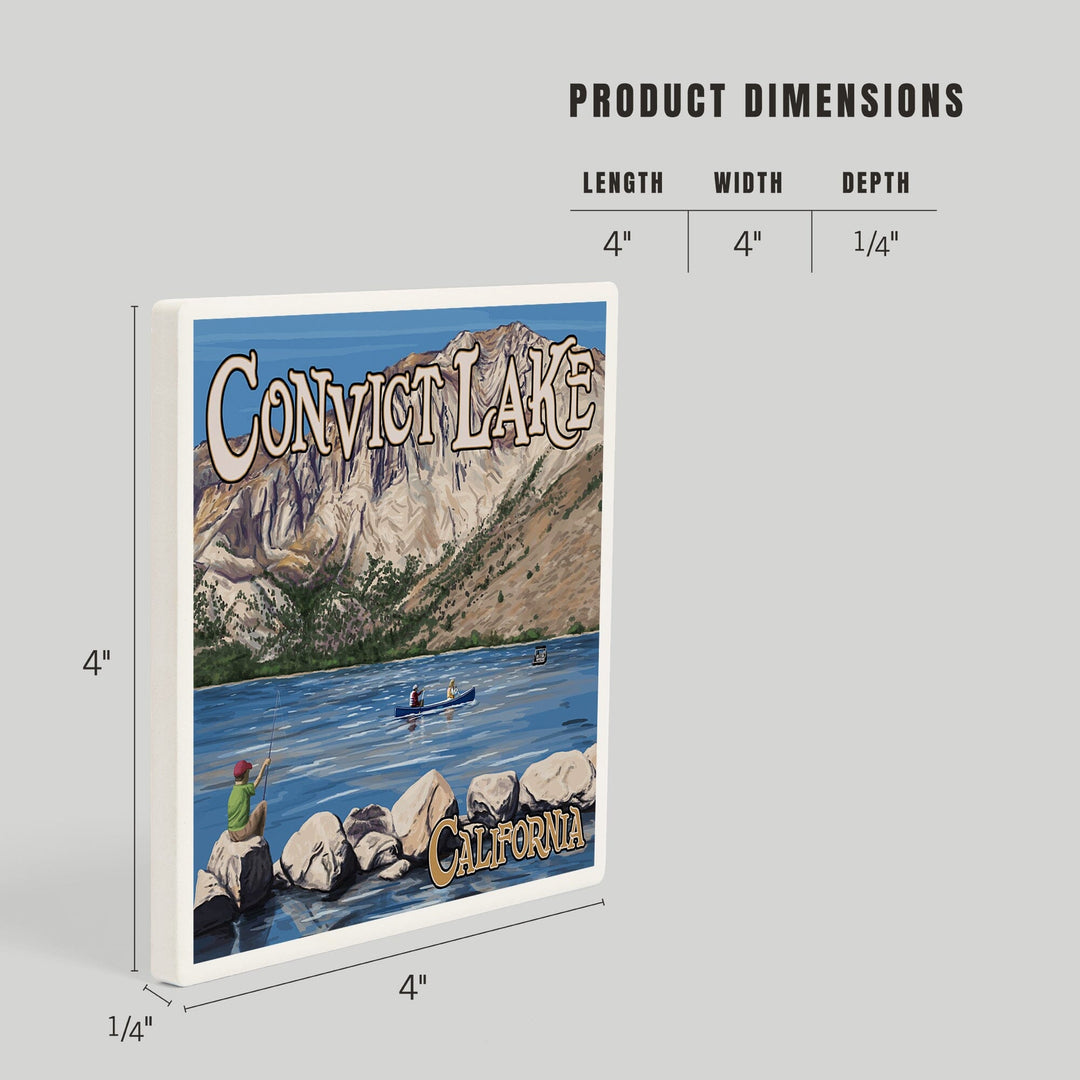 Convict Lake, California Scene, Coasters Coasters Lantern Press 