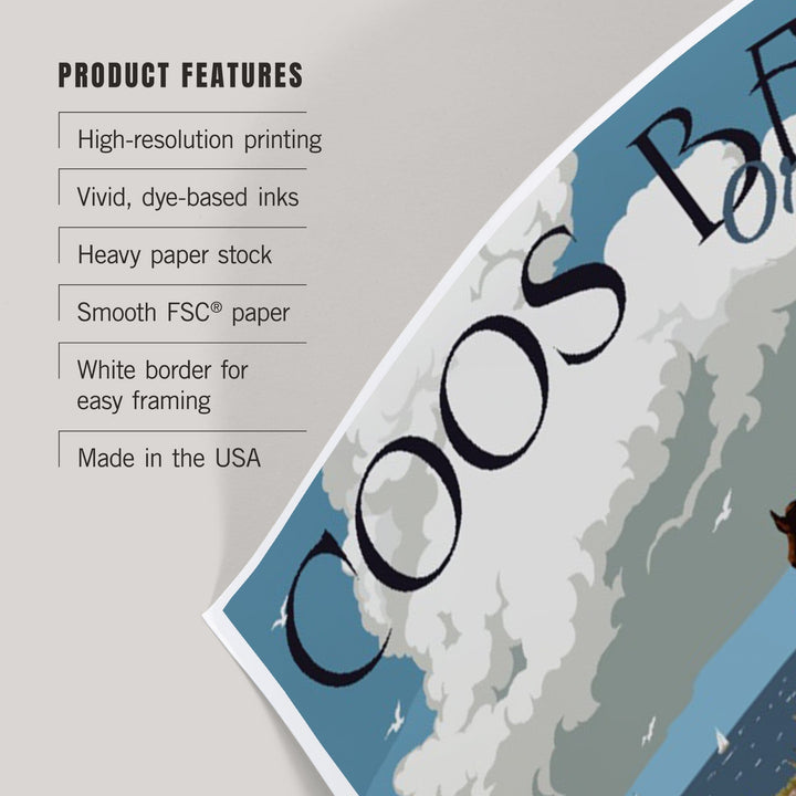 Coos Bay, Oregon, Horses and Dunes, Art & Giclee Prints Art Lantern Press 