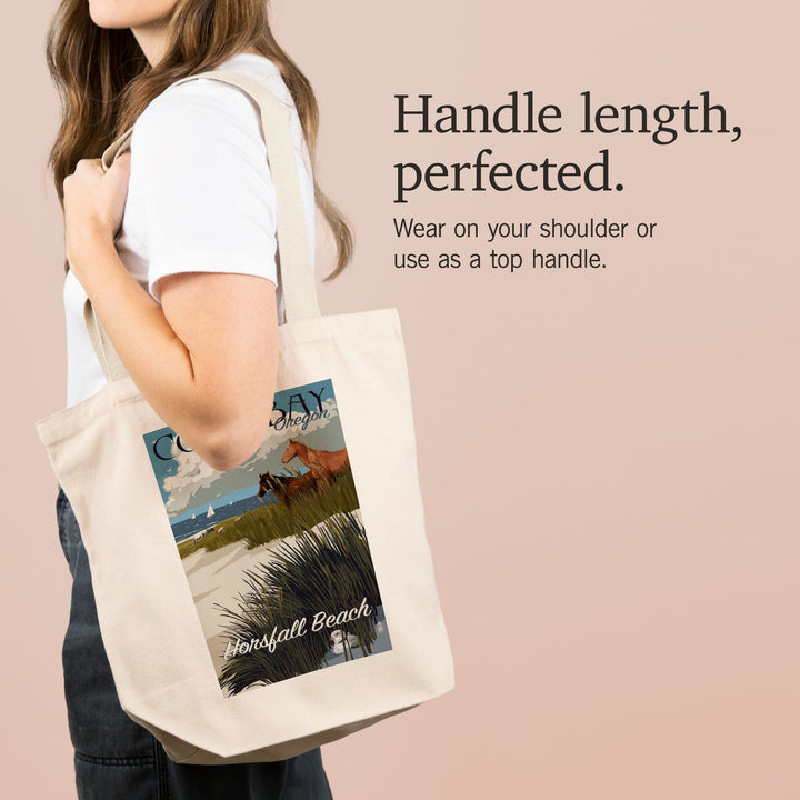 Coos Bay, Oregon, Horses and Dunes, Tote Bag Totes Lantern Press 
