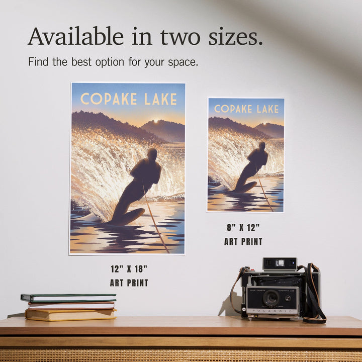 Copake Lake, New York, Get Outside Series, Wake Surfing, Art & Giclee Prints Art Lantern Press 
