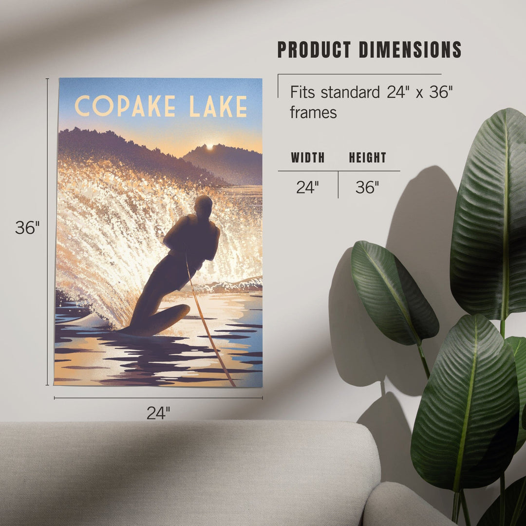 Copake Lake, New York, Get Outside Series, Wake Surfing, Art & Giclee Prints Art Lantern Press 