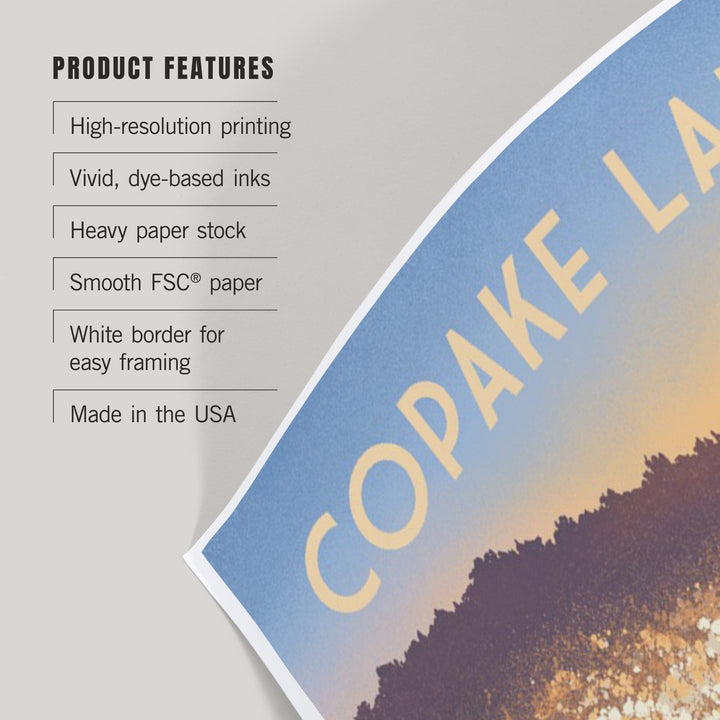 Copake Lake, New York, Get Outside Series, Wake Surfing, Art & Giclee Prints Art Lantern Press 