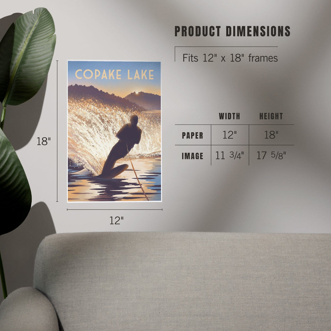 Copake Lake, New York, Get Outside Series, Wake Surfing, Art & Giclee Prints Art Lantern Press 
