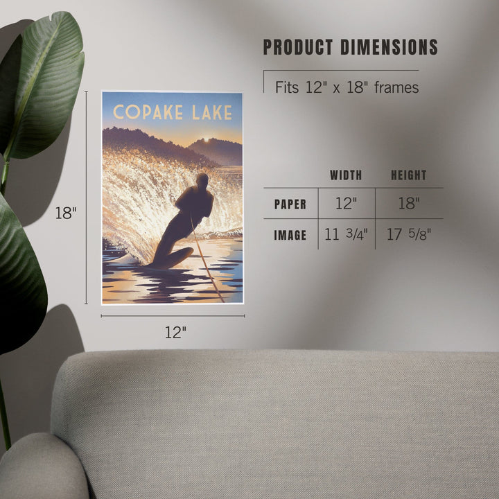 Copake Lake, New York, Get Outside Series, Wake Surfing, Art & Giclee Prints Art Lantern Press 