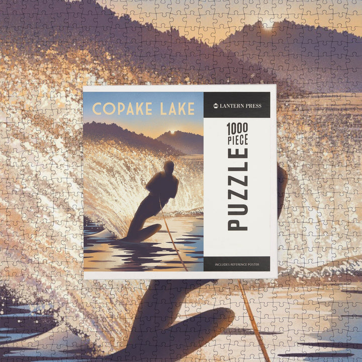 Copake Lake, New York, Get Outside Series, Wake Surfing, Jigsaw Puzzle Puzzle Lantern Press 