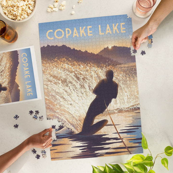 Copake Lake, New York, Get Outside Series, Wake Surfing, Jigsaw Puzzle Puzzle Lantern Press 