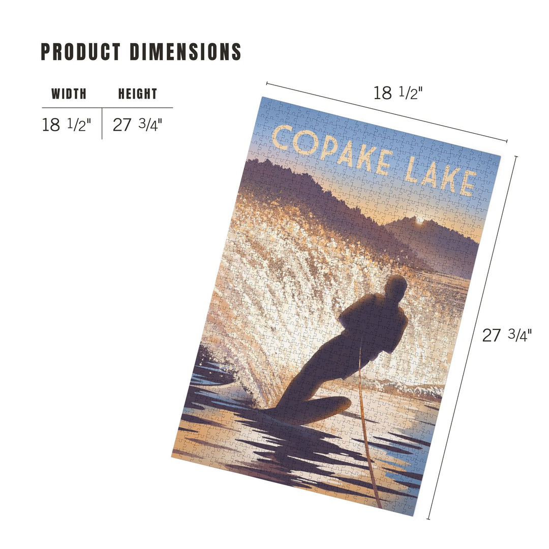 Copake Lake, New York, Get Outside Series, Wake Surfing, Jigsaw Puzzle Puzzle Lantern Press 