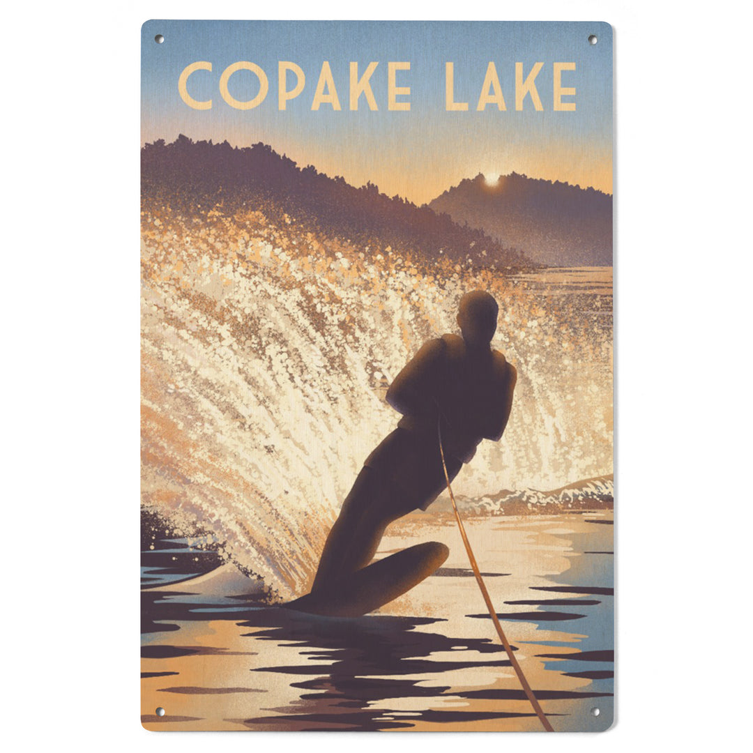 Copake Lake, New York, Get Outside Series, Wake Surfing, Wood Signs and Postcards Wood Lantern Press 