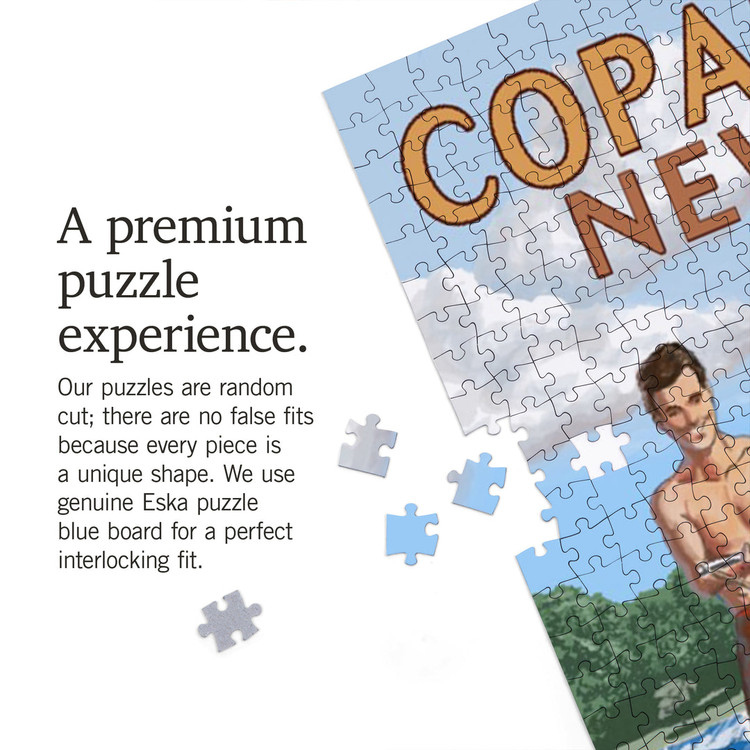 Copake Lake, New York, Painterly, Wake Ski, Jigsaw Puzzle Puzzle Lantern Press 