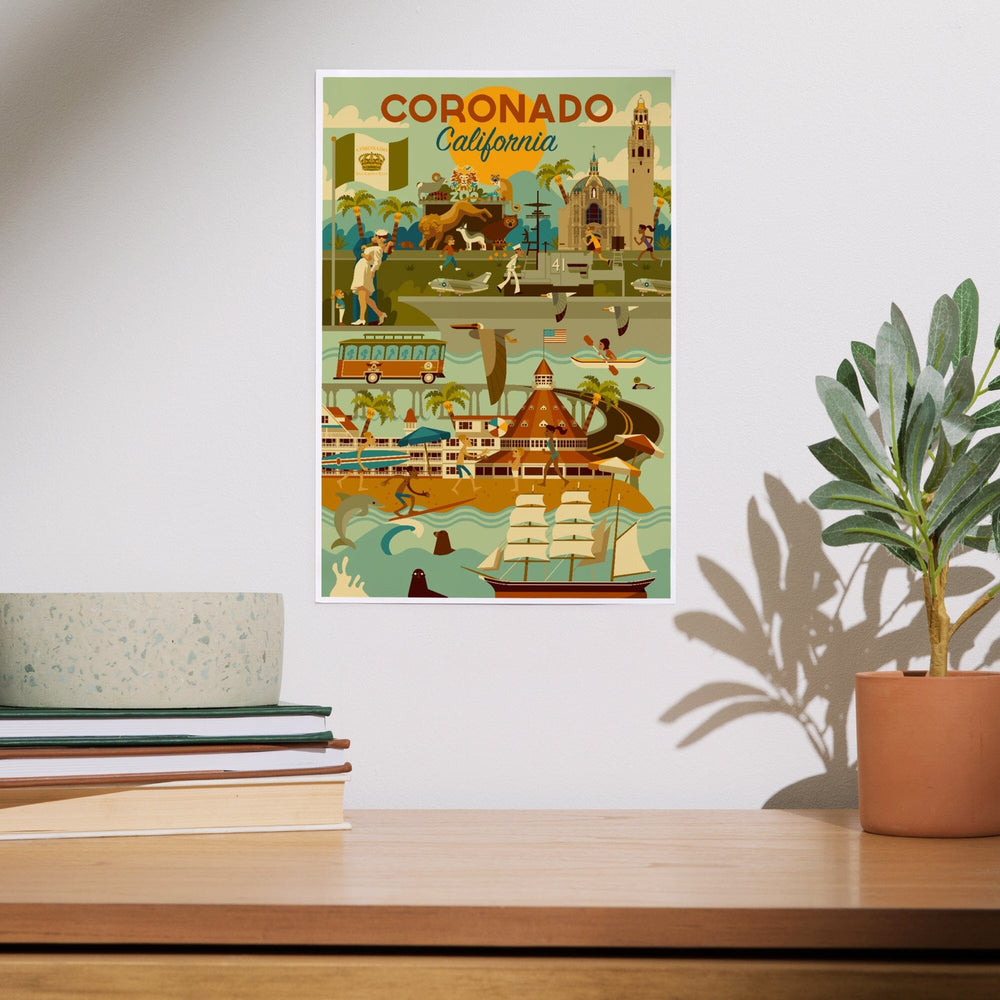 Coronado, California, Geometric, Art & Giclee Prints Art Lantern Press 