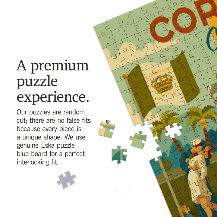 Coronado, California, Geometric, Jigsaw Puzzle Puzzle Lantern Press 