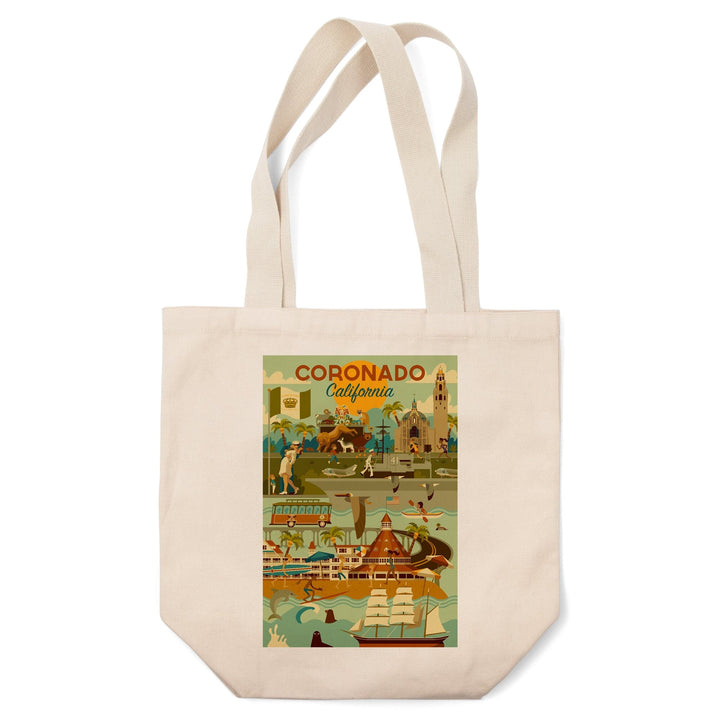 Coronado, California, Geometric, Tote Bag Totes Lantern Press 
