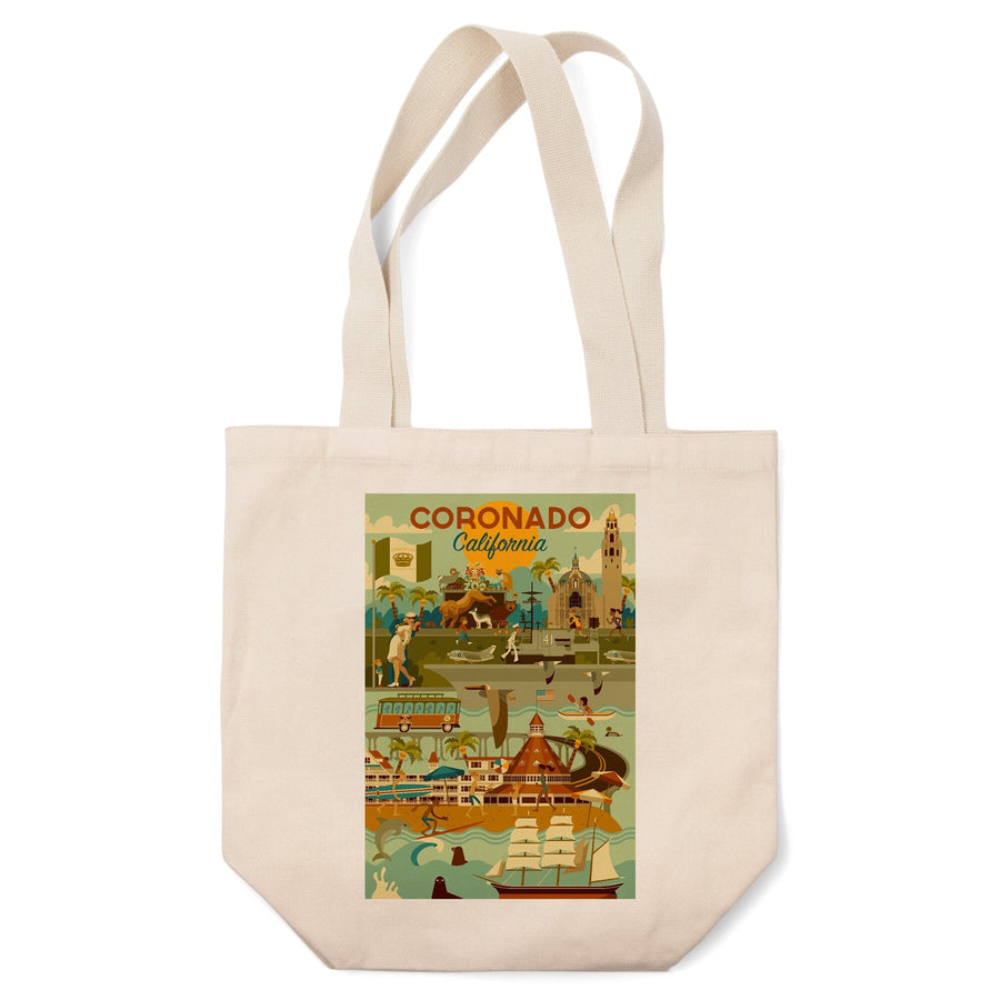 Coronado, California, Geometric, Tote Bag Totes Lantern Press 