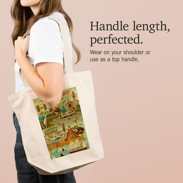 Coronado, California, Geometric, Tote Bag Totes Lantern Press 