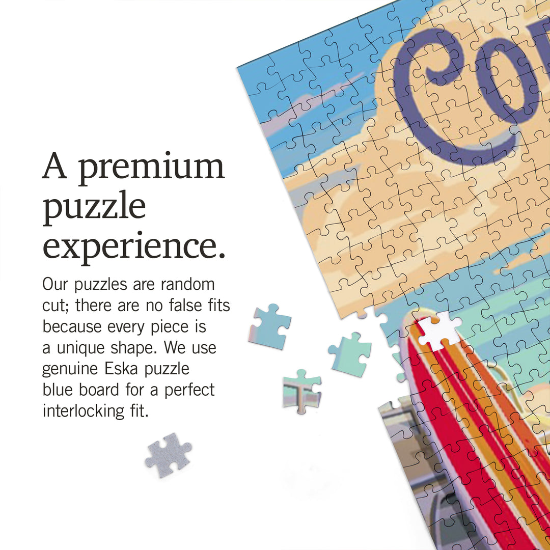 Coronado, California, Painterly, Beach Activities, Jigsaw Puzzle Puzzle Lantern Press 