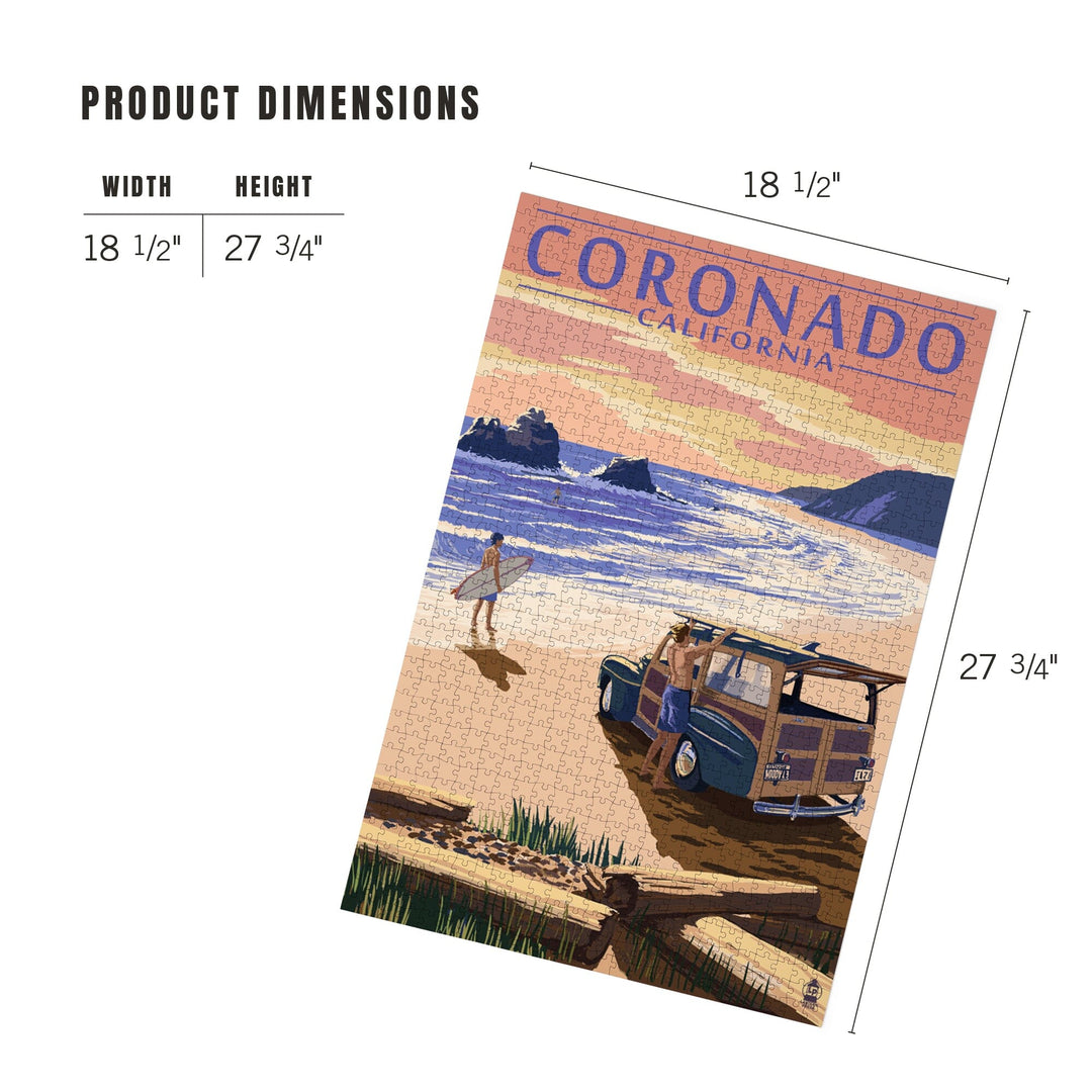 Coronado, California, Woody on the Beach, Jigsaw Puzzle Puzzle Lantern Press 