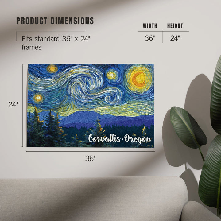 Corvallis, Oregon, Starry Night, Art & Giclee Prints Art Lantern Press 