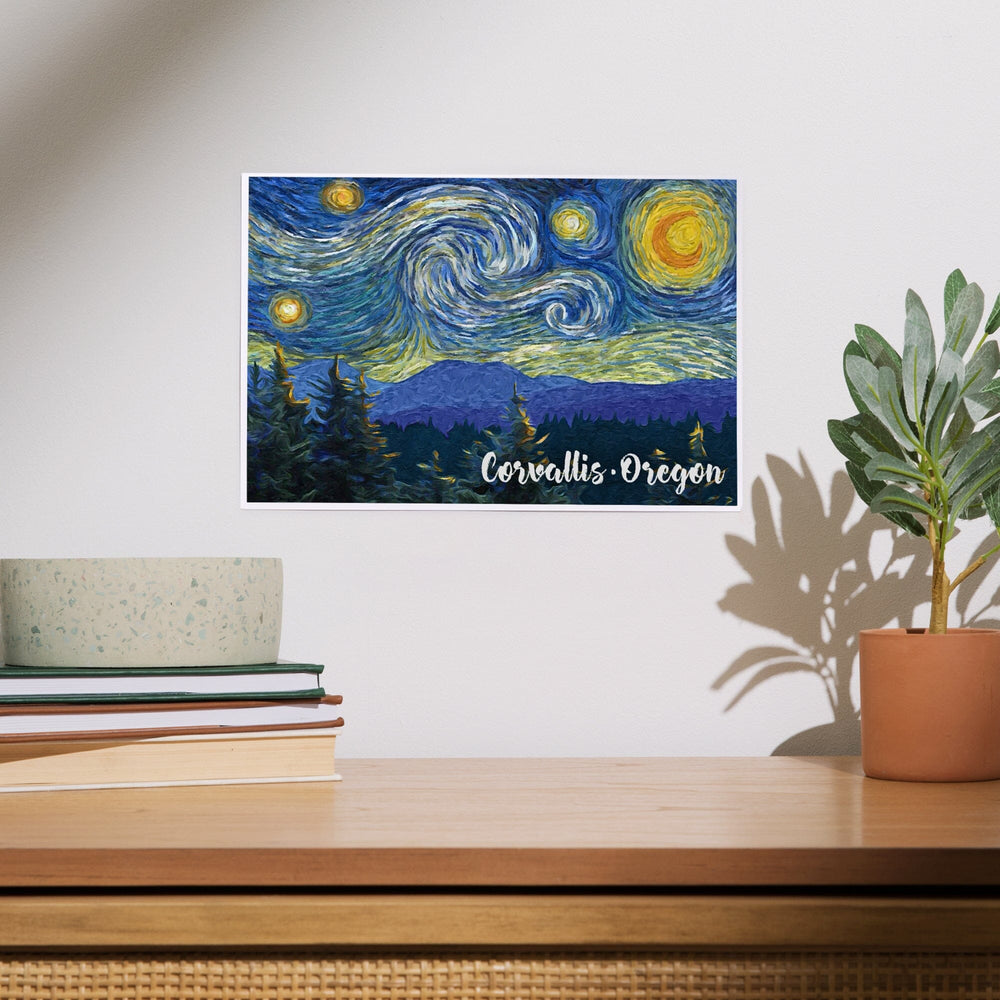 Corvallis, Oregon, Starry Night, Art & Giclee Prints Art Lantern Press 