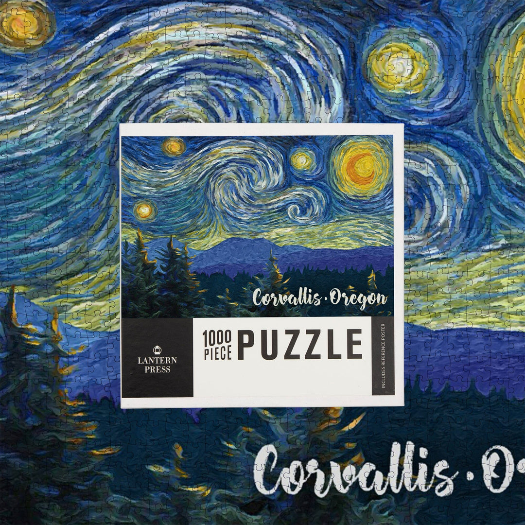 Corvallis, Oregon, Starry Night, Jigsaw Puzzle Puzzle Lantern Press 