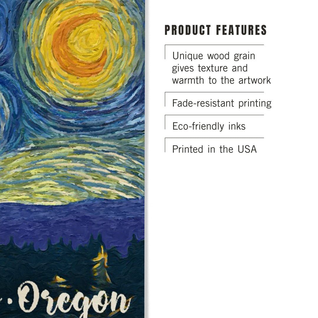 Corvallis, Oregon, Starry Night, Lantern Press Artwork, Wood Signs and Postcards - Lantern Press