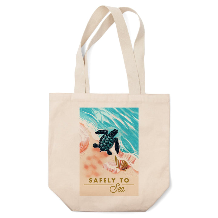 Courageous Explorer Collection, Turtle and Shells, Safely to Sea, Tote Bag - Lantern Press